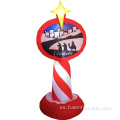 Poste de luz inflable de vacaciones para decoración navideña